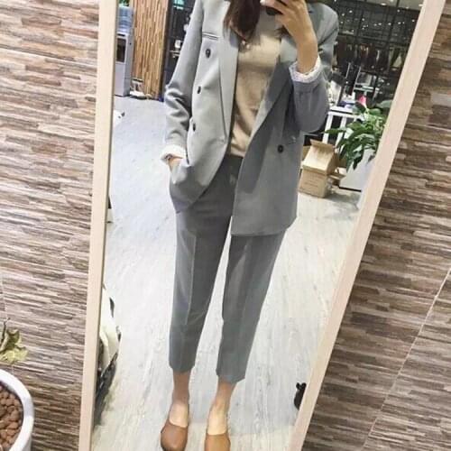 Suit suit female Korean version of commuter fashion casual spring and autumn double-breasted high quality small suit jacket