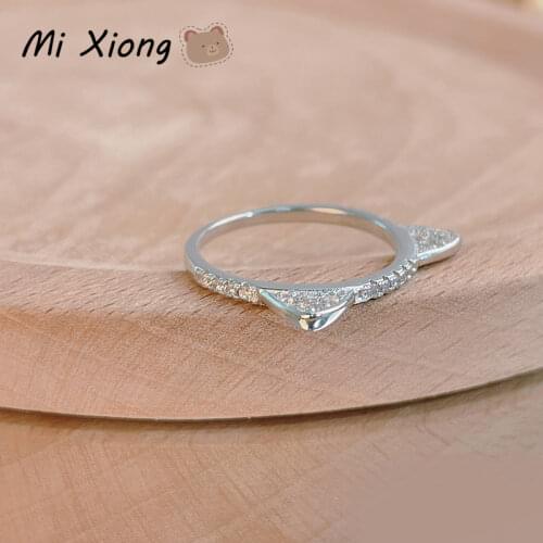 Mi Xiong 925 Sterling Silver Rings for Womens Unique MiQi Mouse Ear Engagement Luxury Jewelry Wedding Gift Charm Classic Cute