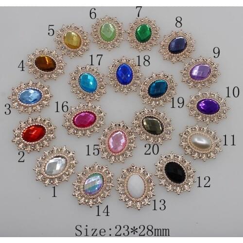 10pcs Golden Pendants Clear Rhinestones Pearl Buttons for Wedding Decoration Metal Brooch Hair Bow Handmade Jewelry