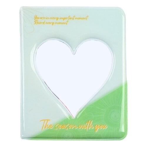 3 Inch 36 Pockets PVC Photo Album Hollow Heart Interstitial Case for Name Card Mini Scrapbooking Storage