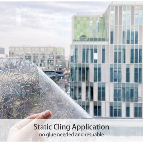 3D Window Film Waterproof Non-Adhesive No Back Glue Decorative Leaf Static Cling Privacy Glass Film Home Kitchen Office Bathroom