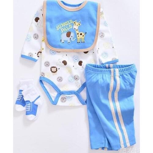 4pcs/set fashion Design 55cm Reborn silicone Baby Doll Clothes Hot Sell super Baby Reborn Doll Clothes For Babies presents