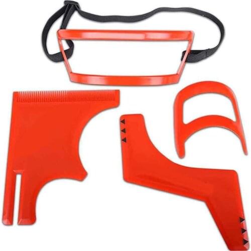 4pcs/set Mens Beard Trim Comb Neck Hair Line Guide Shaping Template Haircuts Template Plastic Hair DIY Tool Hair Template