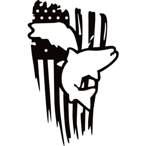40672# Die-Cut Vinyl Decal USA FLAG Fishing Car Sticker Waterproof Auto Decors on Car Body Bumper Rear Window