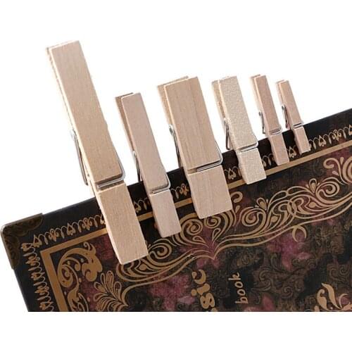 50pcs 25-72MM Natural Wooden Clothes Photo Paper Peg Clothespin Craft Clips