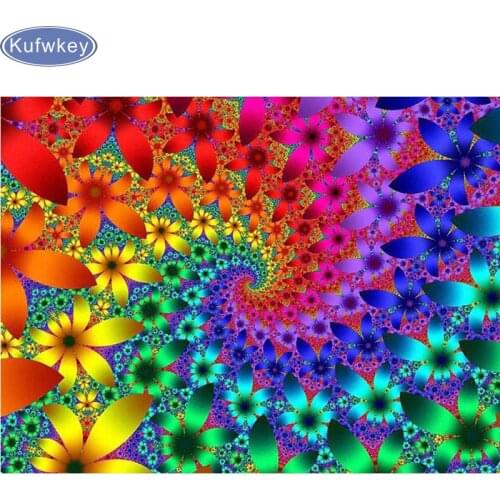 5D Diy Diamond Painting Mandala Cross Stitch Full Square Rhinestone Pictures Diamond Embroidery Patchwork Mosaic abstract flower