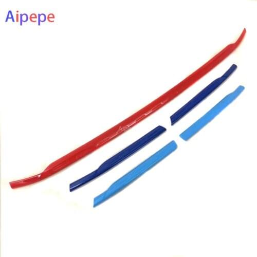 ABS Plastic 3 Color Front Grille Modify Front Grilles Shiny Front Center Grill Decoration 5Pcs For Audi Q3 2016 2017