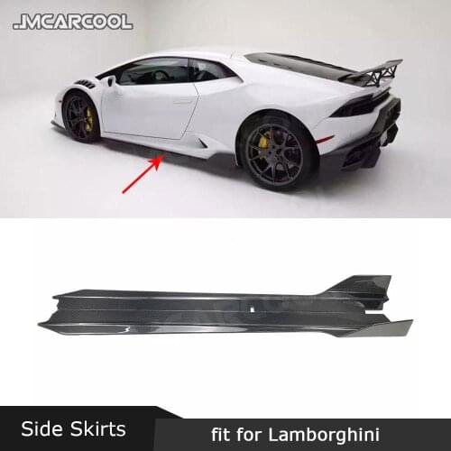 Side Skirts case For Lamborghini Huracan LP610-4 2014-2016 Dry Carbon fiber / FRP V Style Door Bumper Lip Aprons