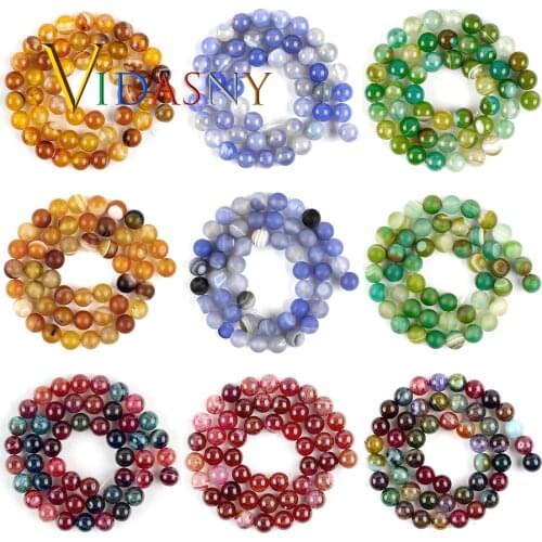 Natural Smooth Dull Polished Agates Stone Beads Round Beads for Jewelry Making 4/6/8/10/12mm Diy Bracelets Accessories 15"