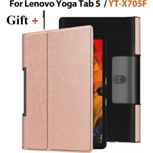 Case for Lenovo Yoga Tab5 YT-X705F 10.1 inch 2019 Magnetic Cover PU Leather Capa for Lenovo Yoga Smart Tab 10.1 with Film+ Pen