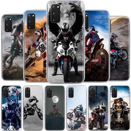 Moto Cross motorcycle sports Phone Case for Samsung Galaxy S21 Ultra S20 FE S10 5G S10e Note 10 S9 S8 Plus 9 20 Clear Hard Cover