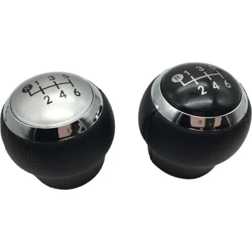 Black Silver Car Shift Gear Knob Covered Leather 5 Gear 6 Speed For Toyota AVENSIS YARIS D4D URBAN RAV4 CRUISER ALTIS SCION TC