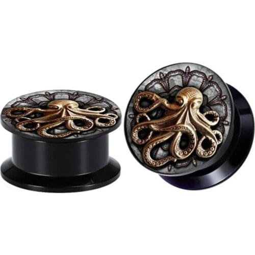 JUNLOWPY Internally Threaded Black Acrylic Screw Ear Body Piercing Jewelry Earring Plug Stretcher Sexy Lobe Expanders 160/320pcs