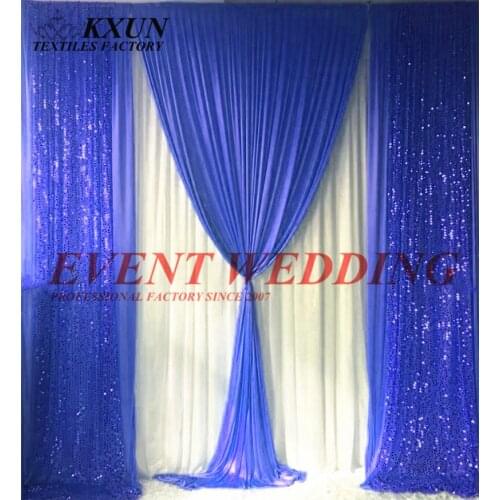 Cheap Price Ice Silk Backdrop Curtain Include The Sequin Fabric Decoration Wedding Event Decoration