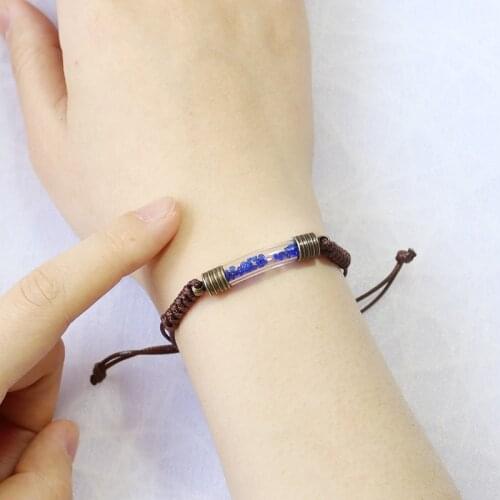 1PC 6/8MM Curve Tube Bracelets( 3 color rope ) Premade Woven Cotton Bracelet Rice vial Bracelets Wish Bracelet Diy Jewelry