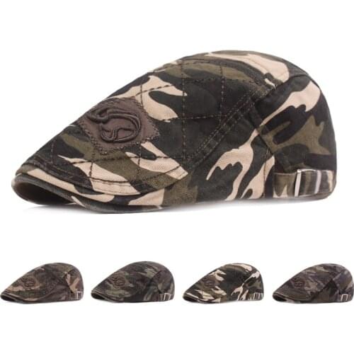Unisex Camouflage Newsboy Hat Peaky Blinders Mens Caps Sailor Hat Women Forward Spring Summer Berets Cap Flat Peaked Hats Visor