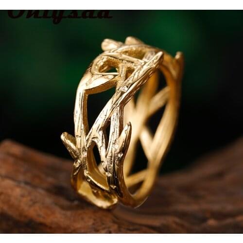 Victory Branch Stainless Steel Mens Gold Rings Punk Simple Retro for Male Boyfriend Biker Jewelry Creativity Gift Wholesale