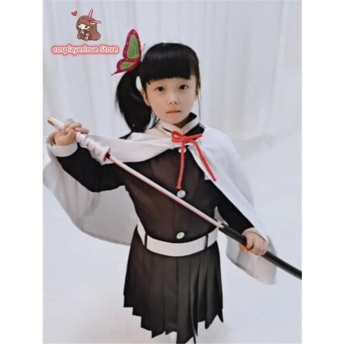 Kids Demon Slayer: Kimetsu no Yaiba Tsuyuri Kanao Cosplay Costume Halloween Carnival Custom made Outfit