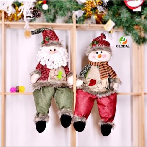 D&P 1PCS Many kinds Cute Christmas Decoration Sitting Long Leg Elf Doll Decorations For Home 2019 New Year Gift for Kids