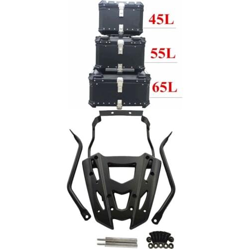 Modified Motorcycle CNC aluminium 45L 55L 65L NVX aerox155 Rear bracket Luggage Top Box Storage Tool Box Case Trunk for aerox155
