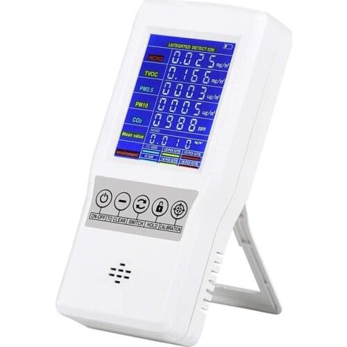 Air Quality Monitor Air Quality Tester for CO2 Formaldehyde TVOC PM2.5/PM10 Multifunctional Air Gas Detector Real Time