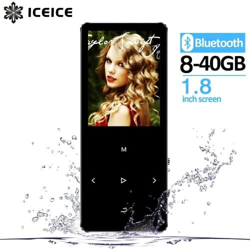 ICEICE MP3 Player with Bluetooth Touch Keys Built-in Speaker 8GB 16GB 32GB 40GB HiFi Portable Walkman Radio FM Recording MP 3