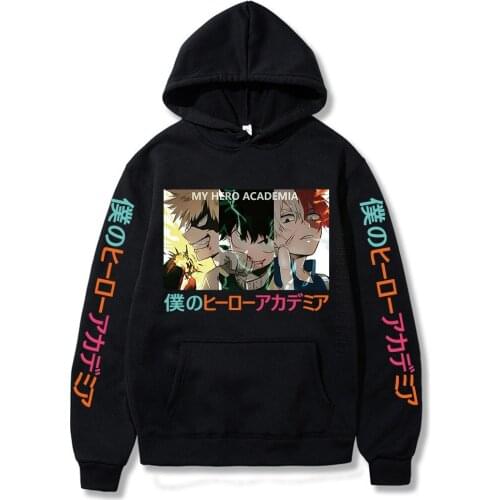 My Hero Academia Men Hoodie Bakugou Deku Shoto Todoroki Pullover Streetwear Boku No Hero Academia Streetwear Hoodies