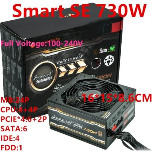 New PSU For Thermaltake(Tt) Brand Half Module 80plus Bronze ATX Game Silent Power Supply 730W Power Supply Smart SE 730W