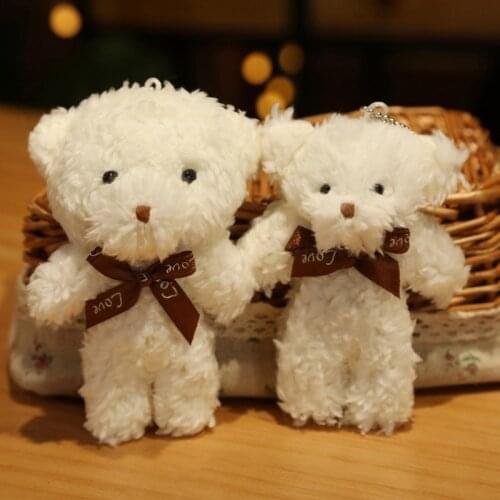 Lamb Wool Lovely Super Soft Mini Cute Bear Stuffed Animals Dolls Pendant Bag Keychain Home Decor For Kids Birthday Gifts