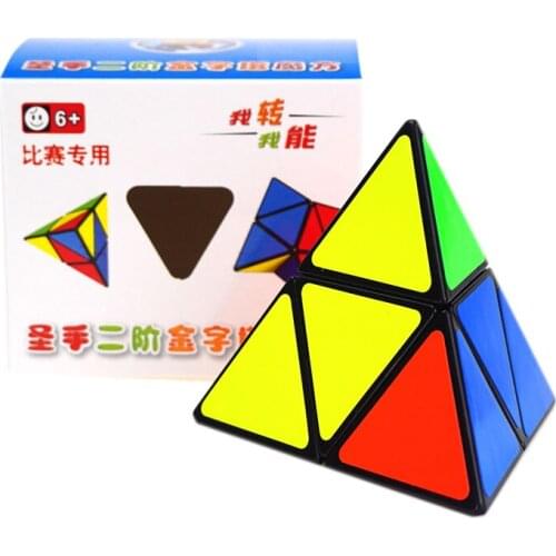 Shengshou 3*3*3 Speed Pyramid Magic Cube Professional Magic Cubes Puzzles Colorful Educational Childrens Toys cube