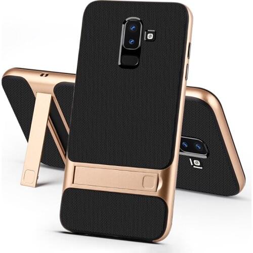 3D Silicone Back Cover for Samsung Galaxy J4 J6 J7 J8 2018 A6 A7 A8 Plus Prime Mobile Case Shockproof Hybrid Stand Phone Bag