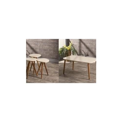 Modern Zigon coffee table And Medium coffee table Set Wooden Kr Lathe Cream coffee tables table basse furniture living room table
