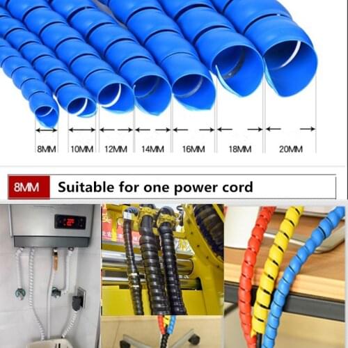 1M Spiral Wrap Hose Protector Anti-break Cable Wire Organizer Cord Management Flame Retardant Oil Pipe Protective Sleeve