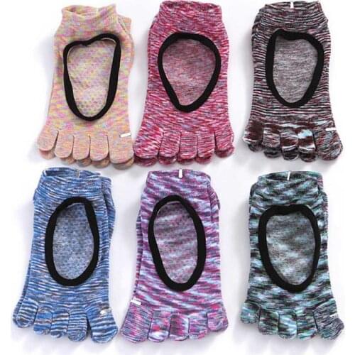 Sports Cotton Professional Non-Slip Yoga Socks Cotton Toe Backless Five-Finger Yoga Socks Soft Skin Friendly Comfortable Sock