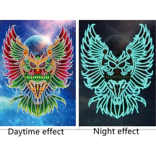 Luminous owl 5D Diamond Painting Handmade DIY Diamond Cross Stitch Home Decor Kitchen Corridor Painting