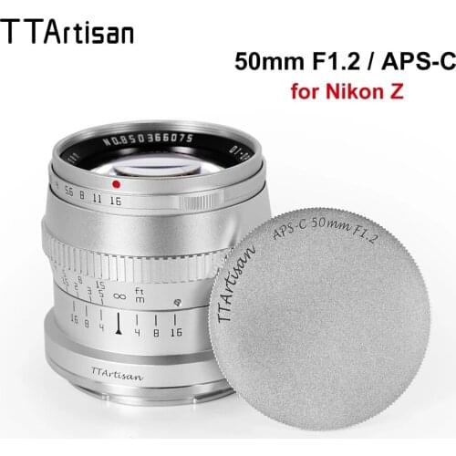 TTArtisan 50mm F1.2 Lens Large Aperture MF APS-C Camera Lens for Nikon Z Mount Cameras ZFC Z6 Z6II Z7 Z7II