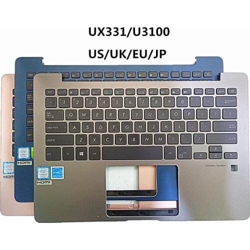 Laptop/noebook US JP Backlight Keyboard upper Shell Cover for Asus zenbook UX331 UX331U UX331UA UX331UX UX331U Gold Blue Gray