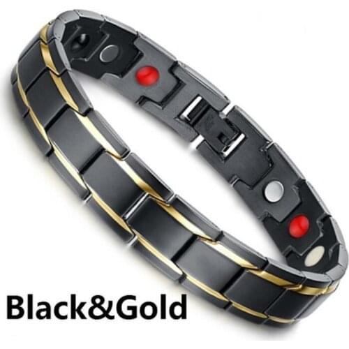 Weight Loss Black Bracelet Men Hand Chain Energy Health Germanium Magnetic Bracelet Men Stainless Steel Bracelets For Women