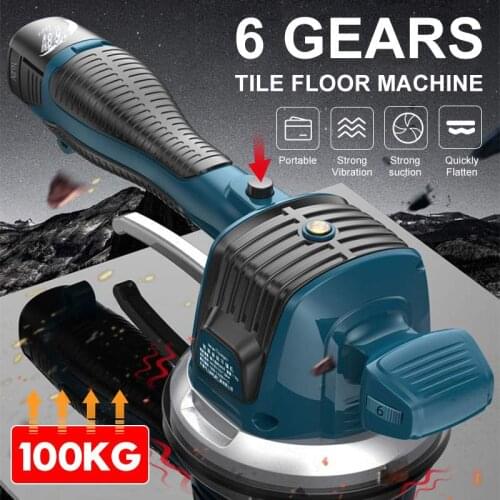 16.8V Tiling Tiles Machine Tile Vibrator Suction Cup 6 Gear Speed Protable Automatic Floor Vibrator Leveling Tool With 2 Battery