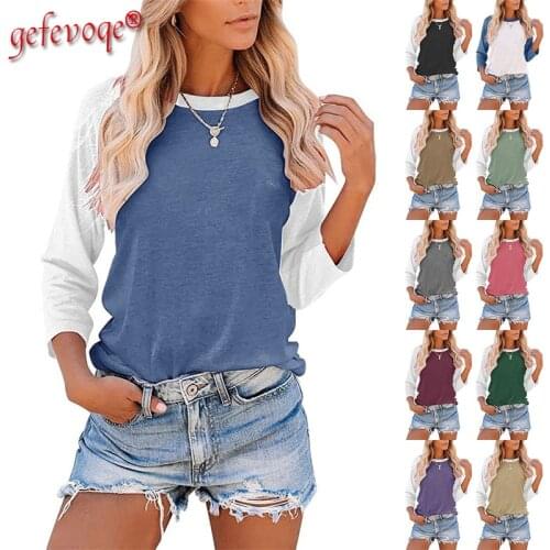 90s Harajuku Vintage Patchwork T-Shirts Long Sleeve Round Neck Fashion Top All-match Loose Pullover Streetwear Punk Tshirt Femme