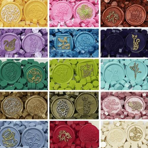 100pcs Sealing Wax Seal Beans Stamp Beads for Vintage Craft Envelope Wedding Wax Seal Ancient Sealing Wax Stamp Making Tools