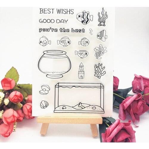 1pc Fish Tank Silicone Clear Seal Stamp DIY Scrapbooking Embossing Photo Album Decoration Rubber Stamp Art Handmade Stationery