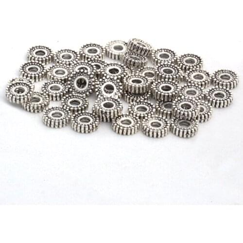 100pcs/lot 8mm Tibetan silver spacer beads supplies for necklace bracelet making metal findings wholesale jewelry accessories