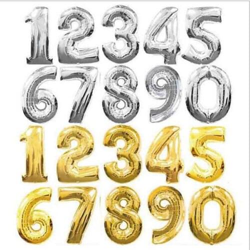 5Pcs 32 inch Number Foil Balloons Digit Helium Ballons Birthday Party Wedding Decor Air Baloons Event Party Supplies big size