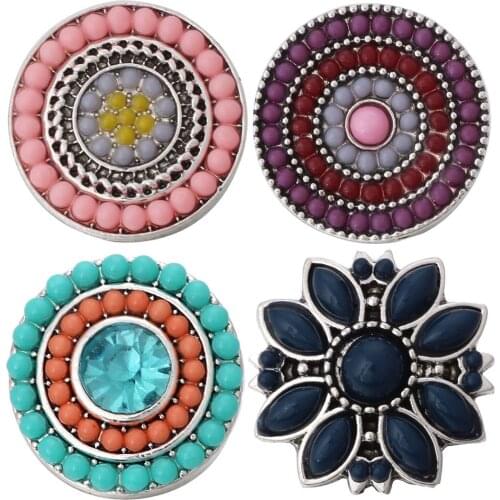 5pcs/lot New Snap Button Jewelry Snap Jewelry Beads Vitnage Style 18mm Snap Buttons Fit Snap Necklace Women DIY Jewelry
