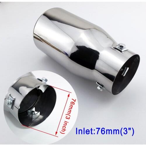 Vehicle Car Accessories 3" 76mm Inlet Exhaust Cutout Rear Tail Pipe Tip Muffler Silencer Throat Tailpipe Cover Trim Decoration