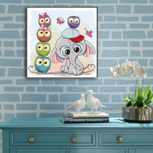 Diamond Embroidered Cat Dog Diy Diamond Painting Animal Owl Elephant Diamond Mosaic Set Unfinished Children Handmade Christmas f
