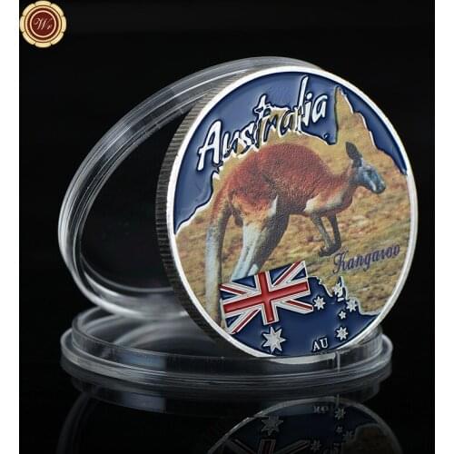 Australian Silver Coin 999.9 Silver Plated Kangaroo Commemorative Souvenir Coins Endangered Cute Animal Art Ornament