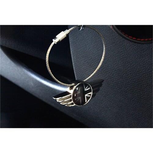 Steel Wire Car key Chain Keyring Keychain FOB Remote Key Cover Trim For All Mini Cooper F/R Series Car Key Accessories Brand New