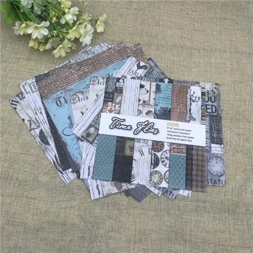 24sheet 6"X6" Time Flies background Garden patterned paper Scrapbooking paper pack handmade craft paper craft Background pad